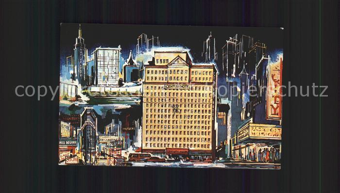 New York City Hotel Century Illustration