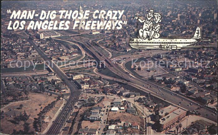 Los Angeles California Freeway Systems Downtown aerial view
