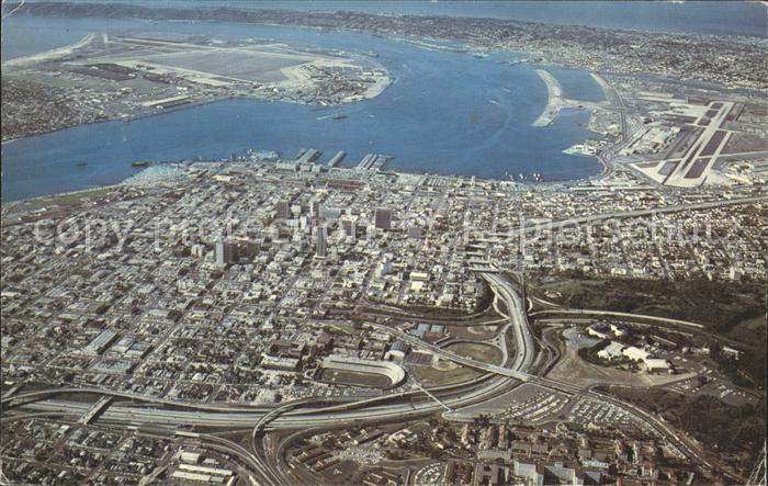 San Diego California Aerial view Harbor Coronado North Island Point Loma