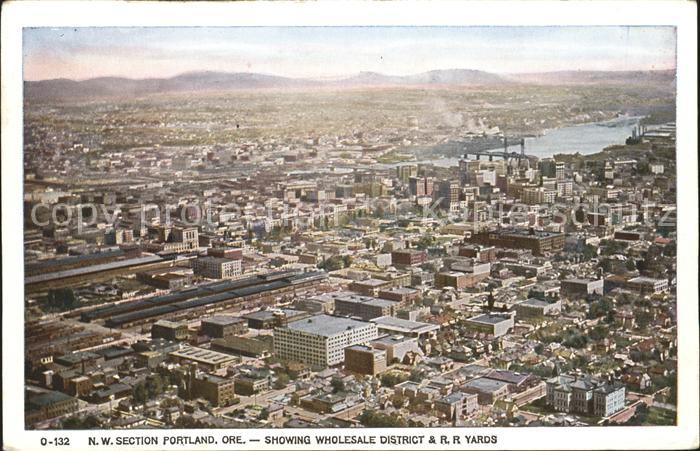 Portland Oregon Panoramic view of Wholesale District and R. R. Yards