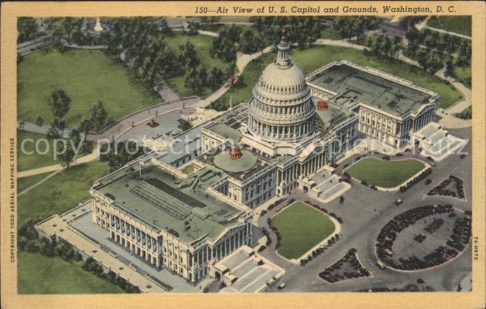 Washington DC US Capitol and Grounds aerial view