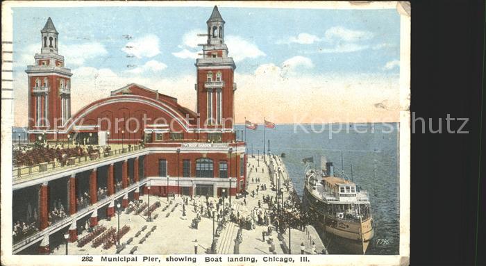Chicago Illinois Municipal Pier Boat landing Steamer