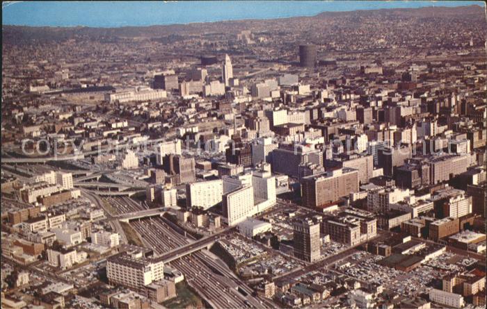 Los Angeles California Downtown Harbor Freeway Wilshire Boulevard aerial view