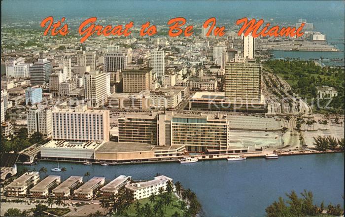 Miami Beach Looking north across Miami River Biscayne Boulevard