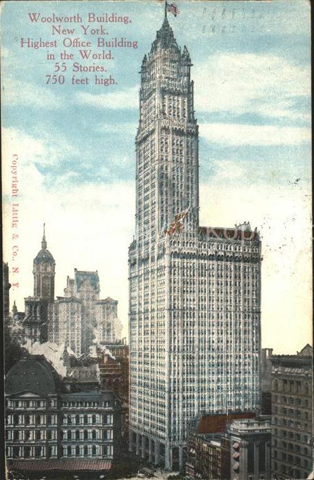 New York City Woolworth Building Highest Office Building in the World Skyscraper