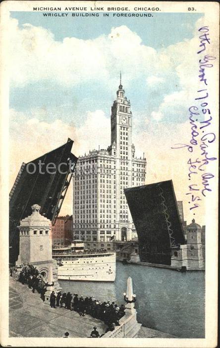 Chicago Illinois Michigan Avenue Link Bridge Steamer Wrigley Building