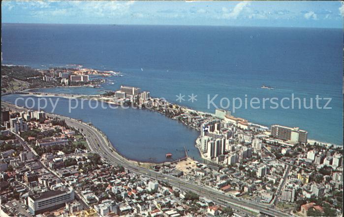San Juan Puerto Rico Candada Section and Lagoon aerial view