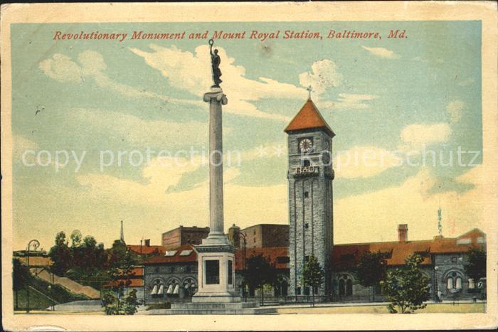 Baltimore Maryland Revolutionary Monument Mount Royal Station