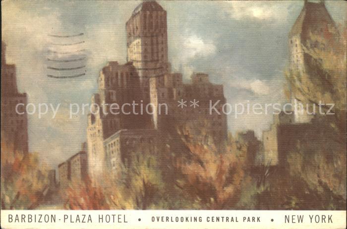 New York City Barbizon Plaza Hotel overlooking Central Park K?nstlerkarte