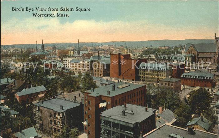 Worcester Massachusetts Birds Eye view from Salem Square