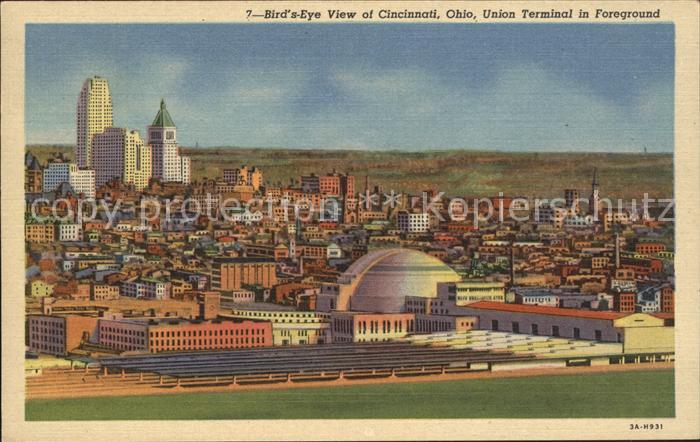 Cincinnati Ohio Birdseye view Union Terminal