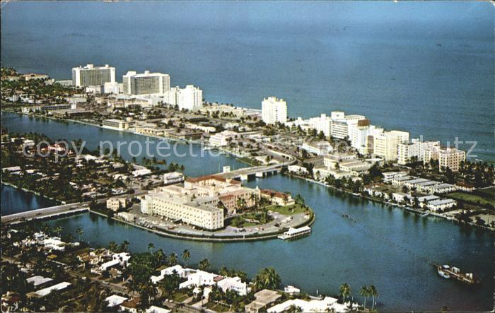 Miami Beach St Francis Hospital Deauville and Carillon Hotels aerial view