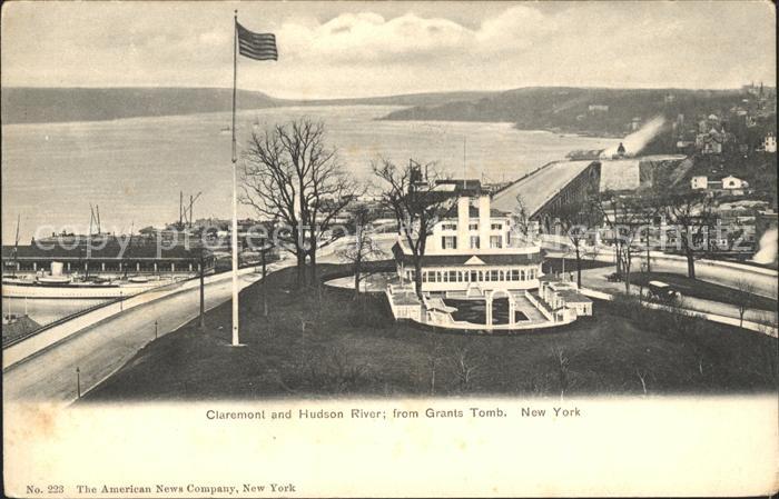 New York City Claremont and Hudson River view from Grants Tomb Flag