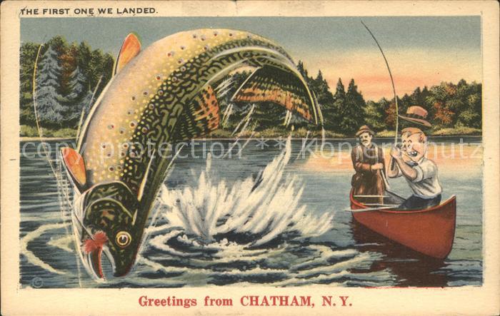 Chatham New York Fishing Karikatur