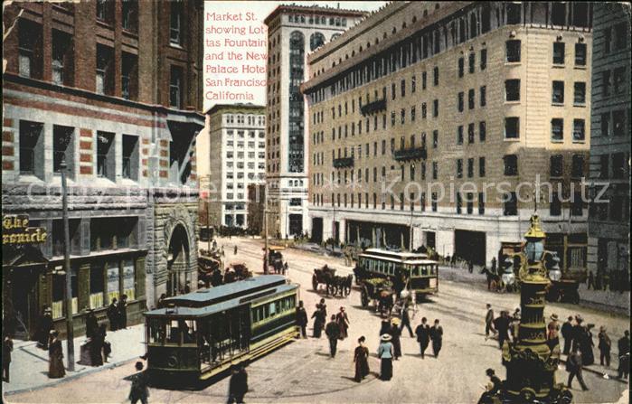 San Francisco California Market Street Fountain New Palace Hotel