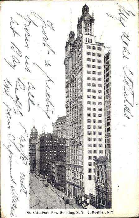 New York City Park Row Building Skyscraper