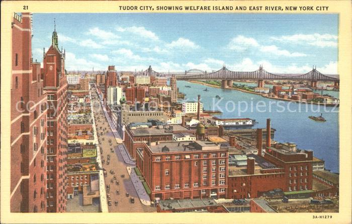 New York City Tudor City Welfare Island East River Bridge