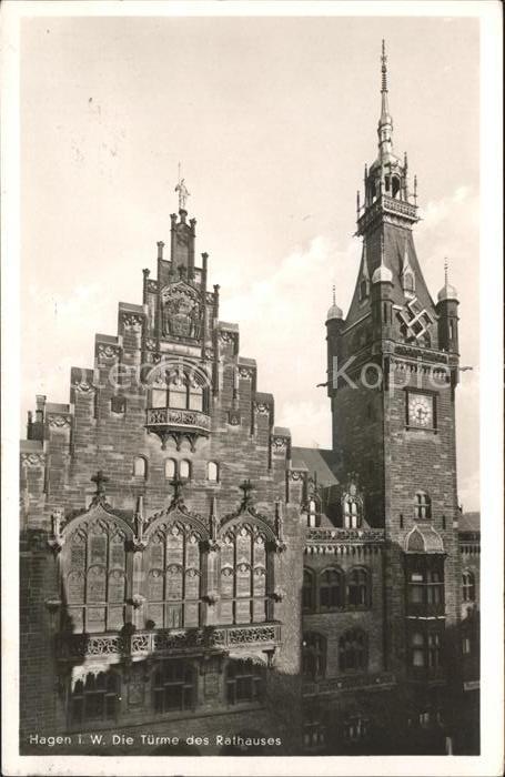 Hagen Westfalen Tuerme des Rathauses