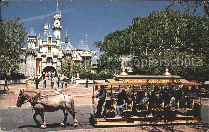 Disneyland California Sleeping Beauty Castle Horse-Drawn Streetcar Pferdebahn