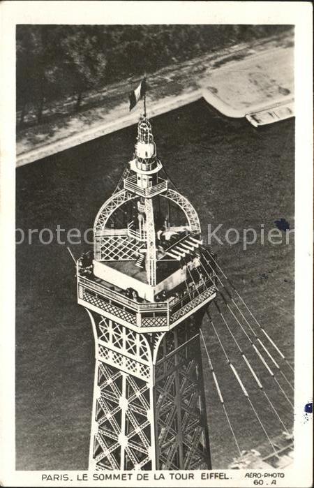 Eiffelturm La Tour Eiffel Sommet Paris Fliegeraufnahme