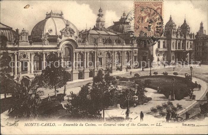 Monte-Carlo Casino Stempel auf AK