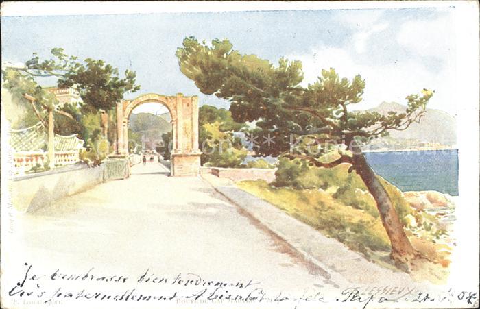 Cap Martin Route Peinture Künstlerkarte