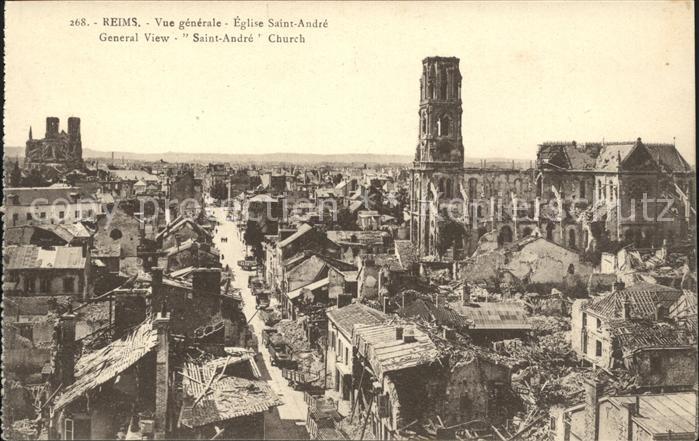 Reims Champagne Ardenne Eglise Saint Andre Ruines Grand Guerre