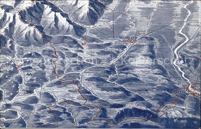 Belfort Alsace und die Vogesen Übersichtskarte