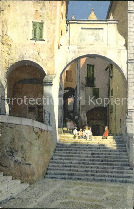 Menton Alpes Maritimes Interieur de la Vieille Ville Escalier