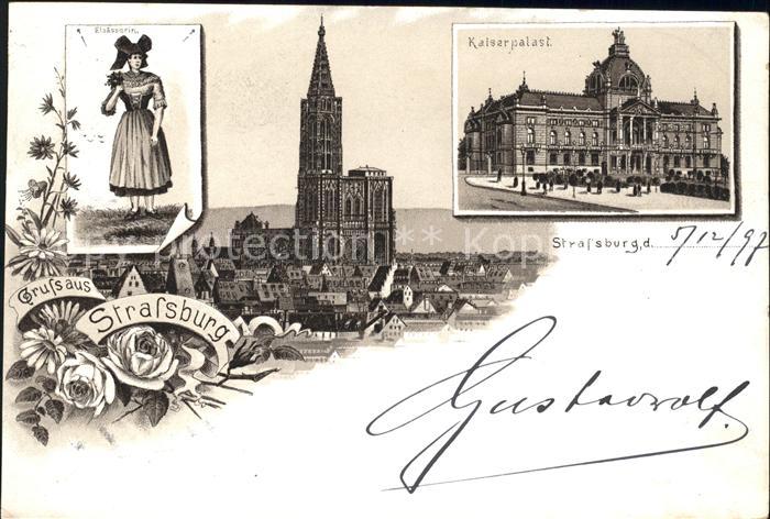 Strassburg Elsass Kaiserpalast Elsaesserin Muenster Trachten