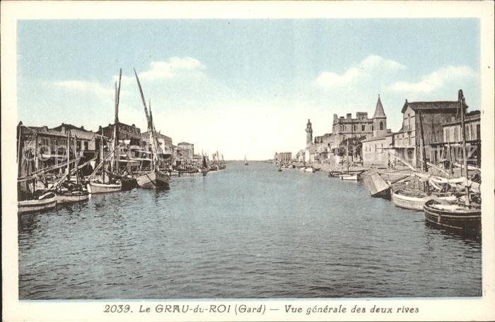 Le Grau-du-Roi Gard Vue generale des deux rives Bateaux