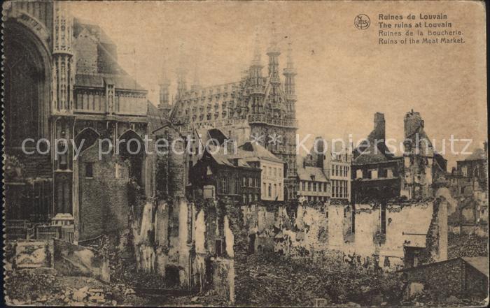 Louvain Flandre Ruines de la Boucherie Trümmer Weltkrie
