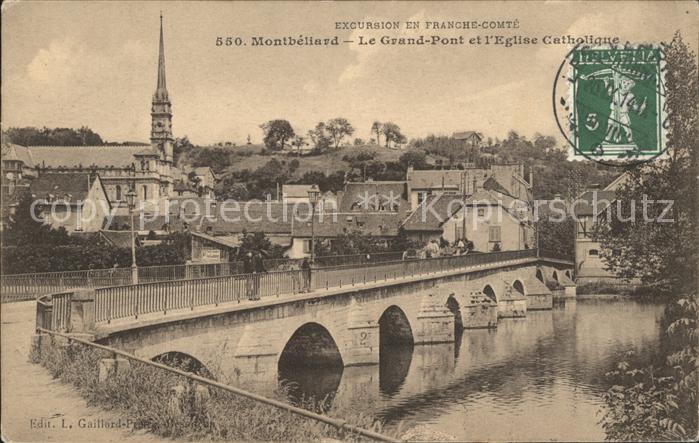 Montbeliard Grand Pont Eglise Catholique Stempel au