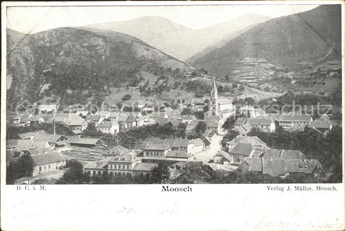 Moosch Haut Rhin Alsace Vue generale et les Vosges