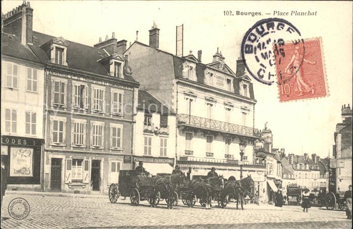 Bourges Place Planchat Pferdedroschke Stempel a