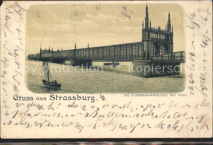 Strassburg Elsass Eisenbahnbrücke bei Kehl Rhein
