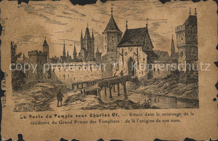 Paris Porte du Temple sous Charles Oleron Gra