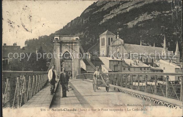 Saint-Claude Jura Sur le Pont suspendu Cathedrale Hängebr