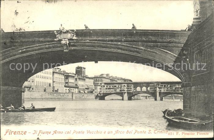 Firenze Florenz Fiume Arno Ponte Vecchio Arco del Ponte