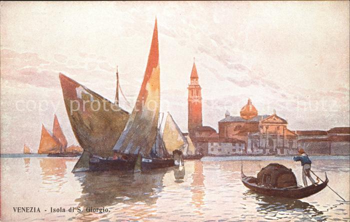 Venezia Venedig Isola di S- Giorgio Gondel Segelboote