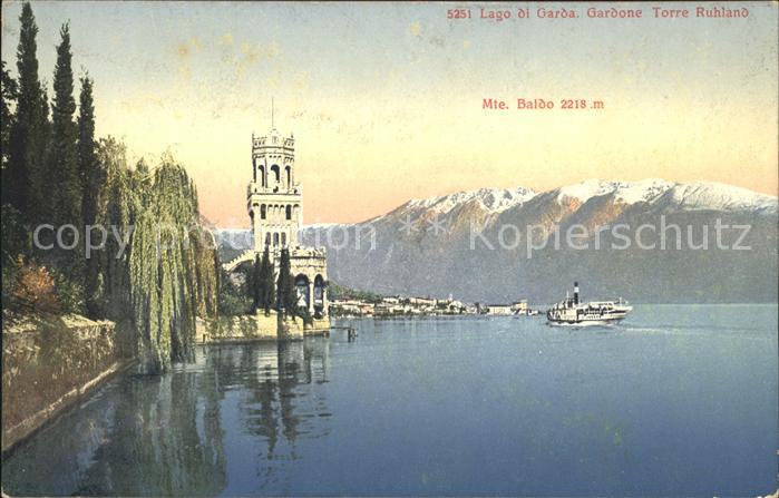 Lago di Garda Gardone Torre Ruhland Monte Baldo