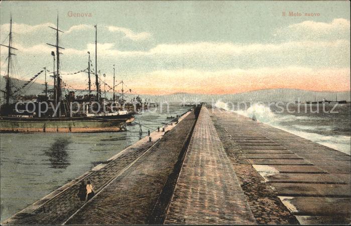 Genova Genua Liguria Molo nuovo Segelschiffe