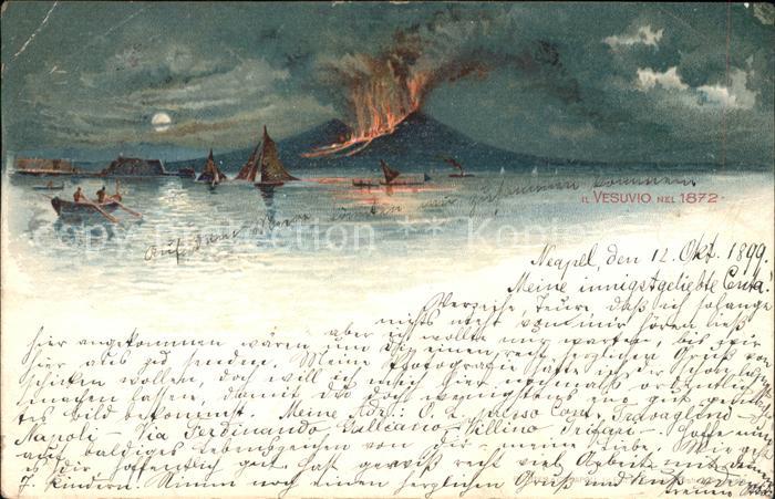 Napoli Neapel Vesuvio Vesuv 1872