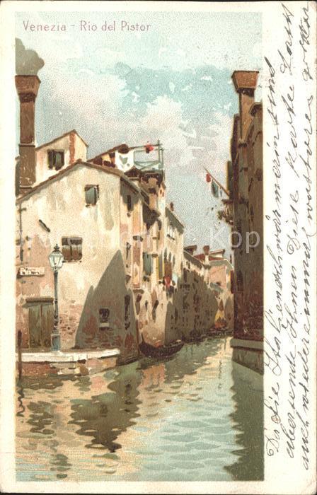 Venezia Venedig Rio del Pistor Litho