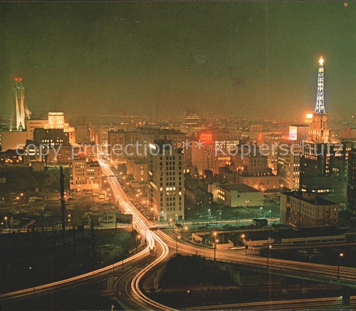 Los Angeles California Center of Downtown view from Union Oil Building at night