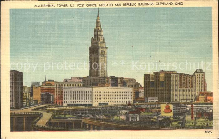 Cleveland Ohio Terminal Tower Post Office Midland and Republic Buildings
