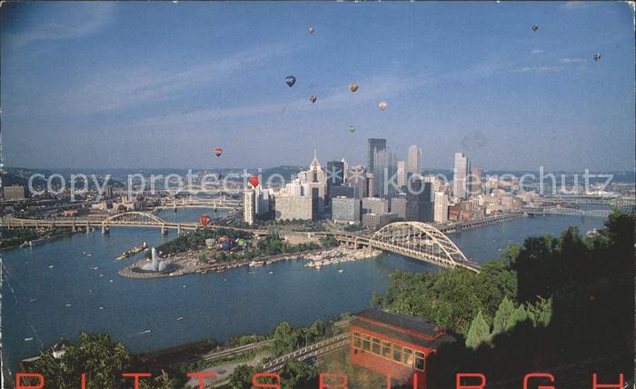 Pittsburgh Ballooning over the city Downtown Bridge
