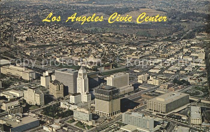 Los Angeles California Civic Center and Downtown aerial view