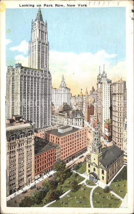 New York City Looking up Park Row Skyscraper