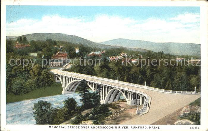 Rumford Maine Memorial Bridge over Androscoggin River
